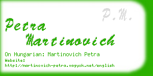 petra martinovich business card